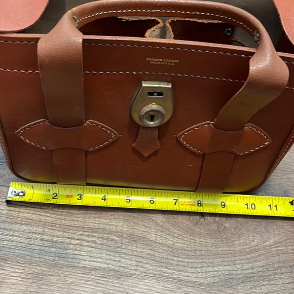 1950 Genuine Cowhide Camera Bag Multi-Use Handbag Vintage Leather Tote USA - Picture 9 of 16